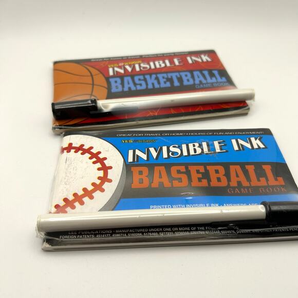 Yes & Know Invisible Ink Game Books Lot of 2 – Basketball & Baseball NEW - Picture 2 of 2